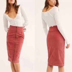 We The Free Pink Midi Skirt